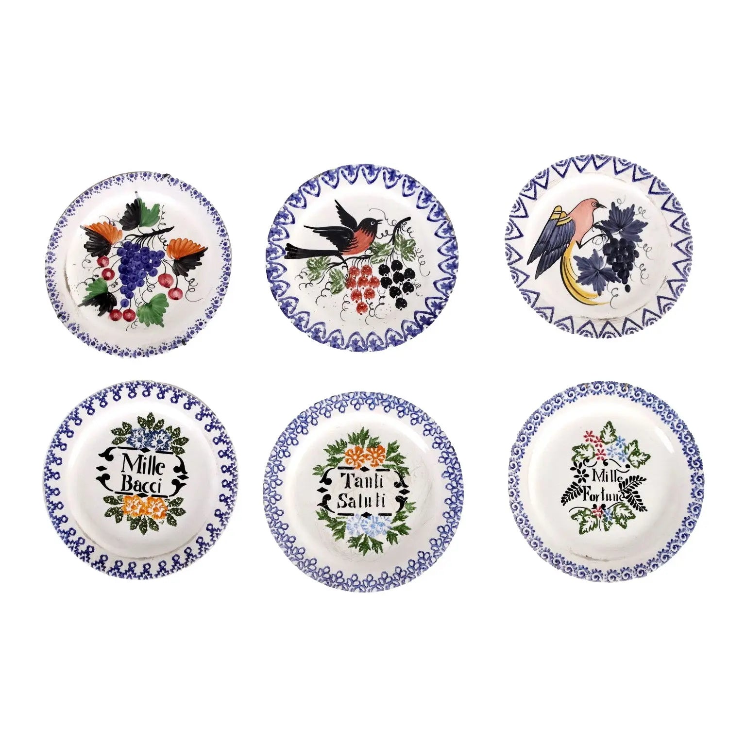 Group of 6 Antique Plates Majolica Northern Italy XIX Century - Northern Italy, Late XIX Century | Antiques | Ceramics Products