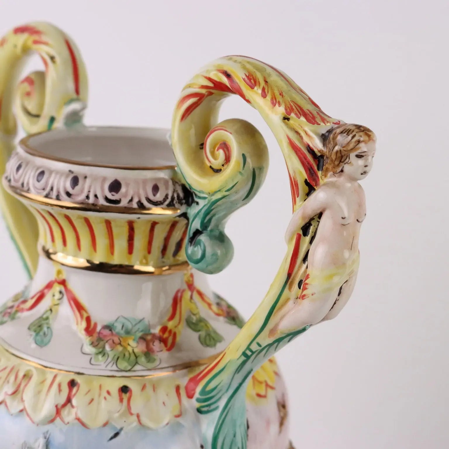 Pair of Antique Vases Ceramic of Capodimonte Italy XX Century - Italy, Mid XX Century ca. | Antiques | Ceramics Products