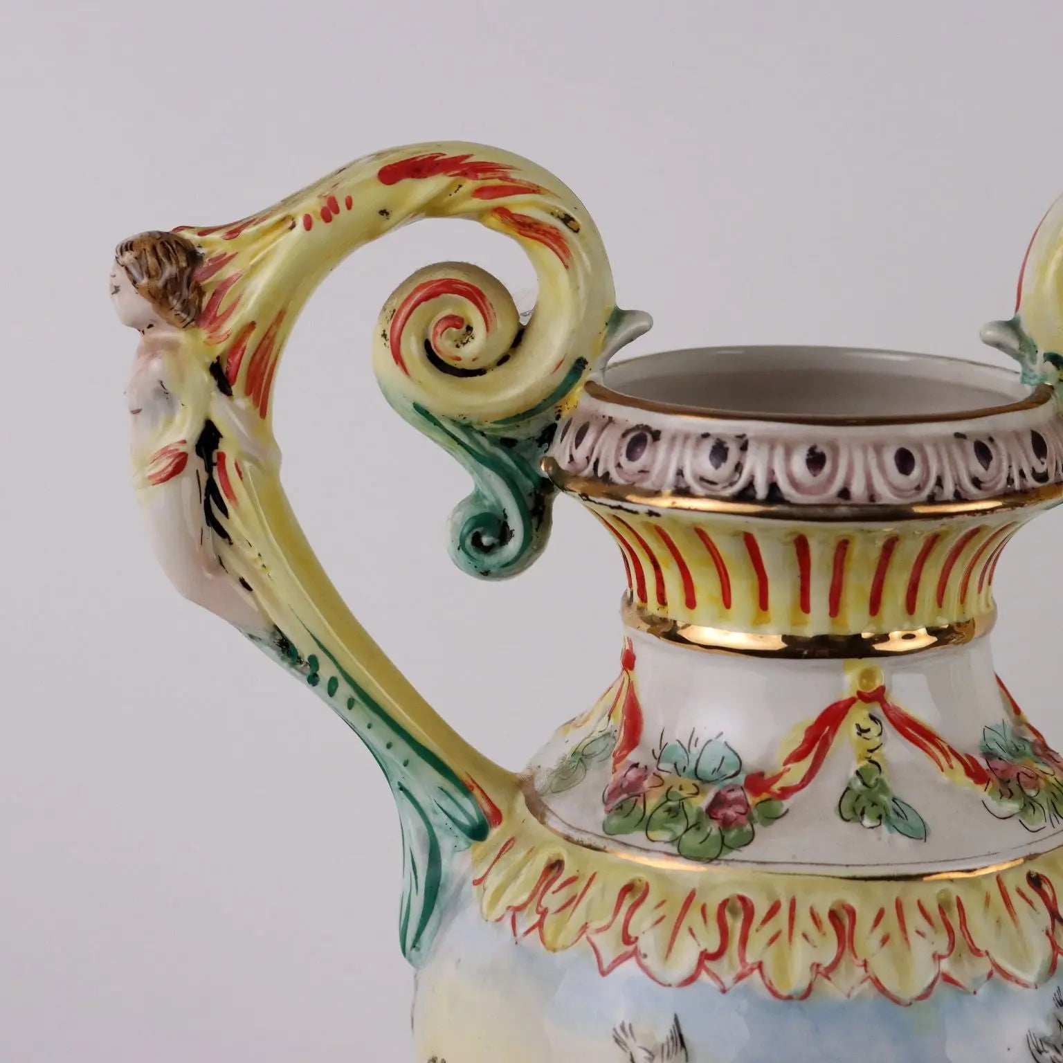 Pair of Antique Vases Ceramic of Capodimonte Italy XX Century - Italy, Mid XX Century ca. | Antiques | Ceramics Products