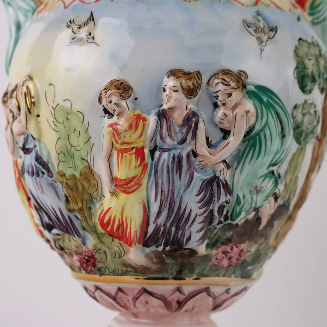 Pair of Antique Vases Ceramic of Capodimonte Italy XX Century - Italy, Mid XX Century ca. | Antiques | Ceramics Products