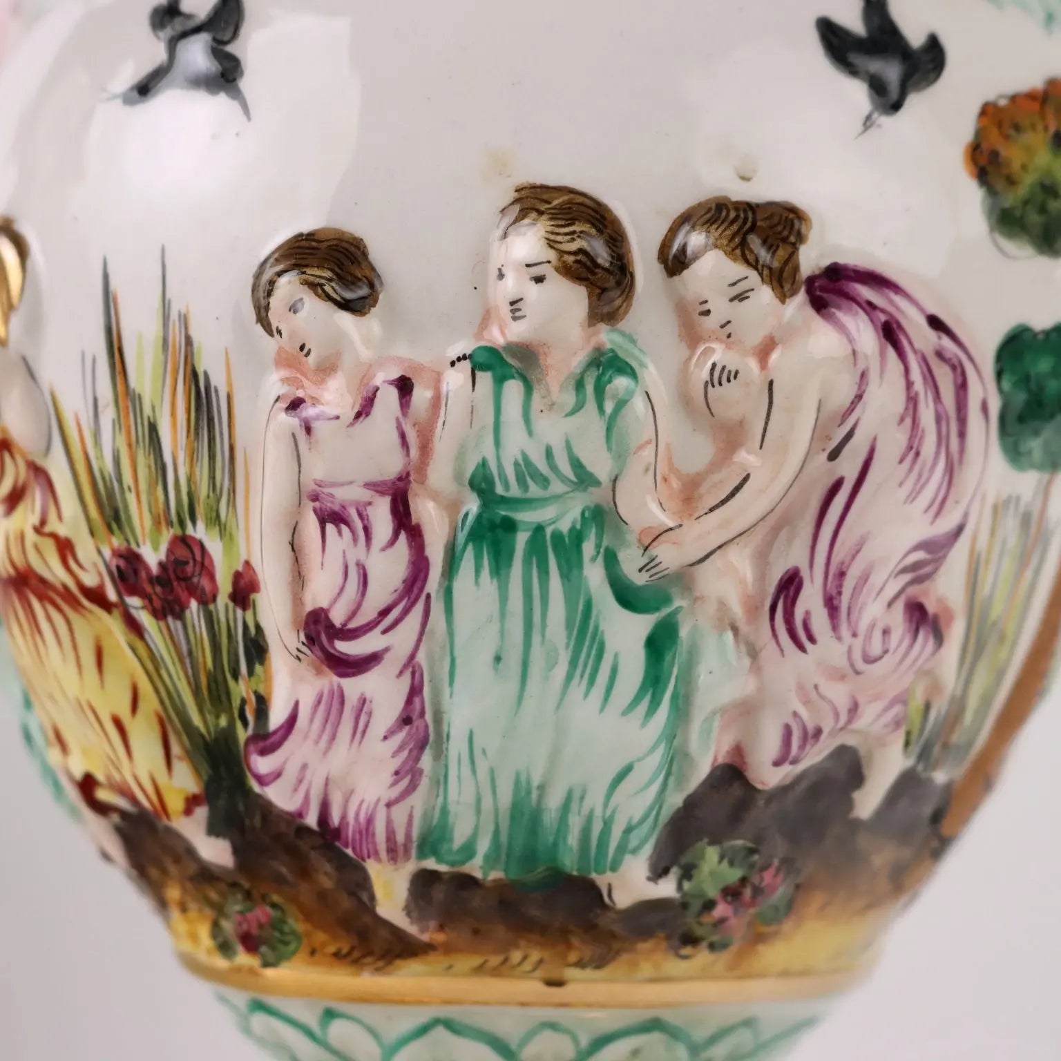Pair of Antique Vases Ceramic of Capodimonte Italy XX Century - Italy, Mid XX Century ca. | Antiques | Ceramics Products