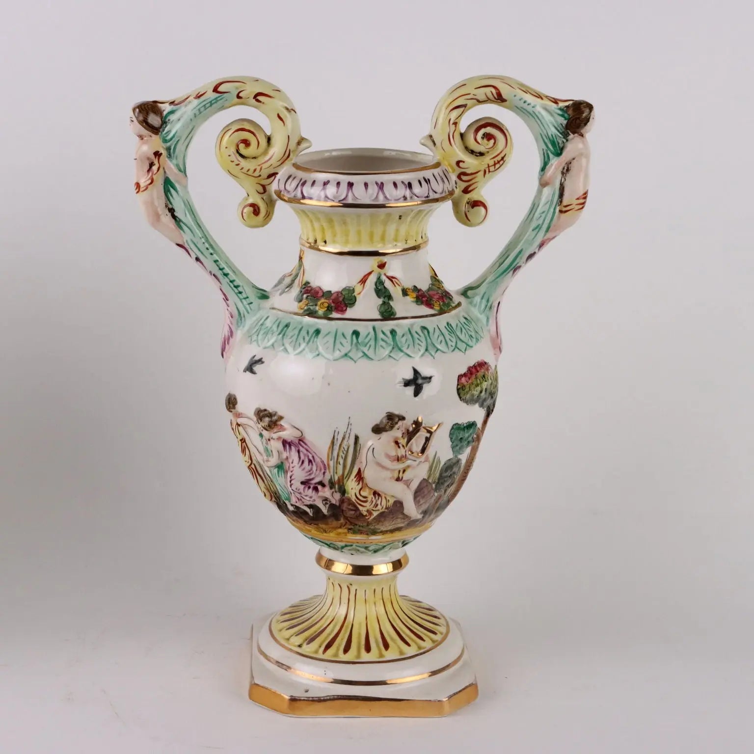 Pair of Antique Vases Ceramic of Capodimonte Italy XX Century - Italy, Mid XX Century ca. | Antiques | Ceramics Products