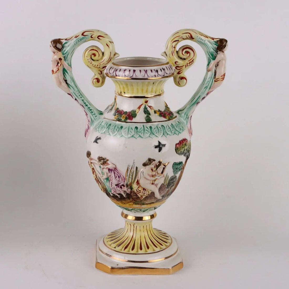 Pair of Antique Vases Ceramic of Capodimonte Italy XX Century - Italy, Mid XX Century ca. | Antiques | Ceramics Products