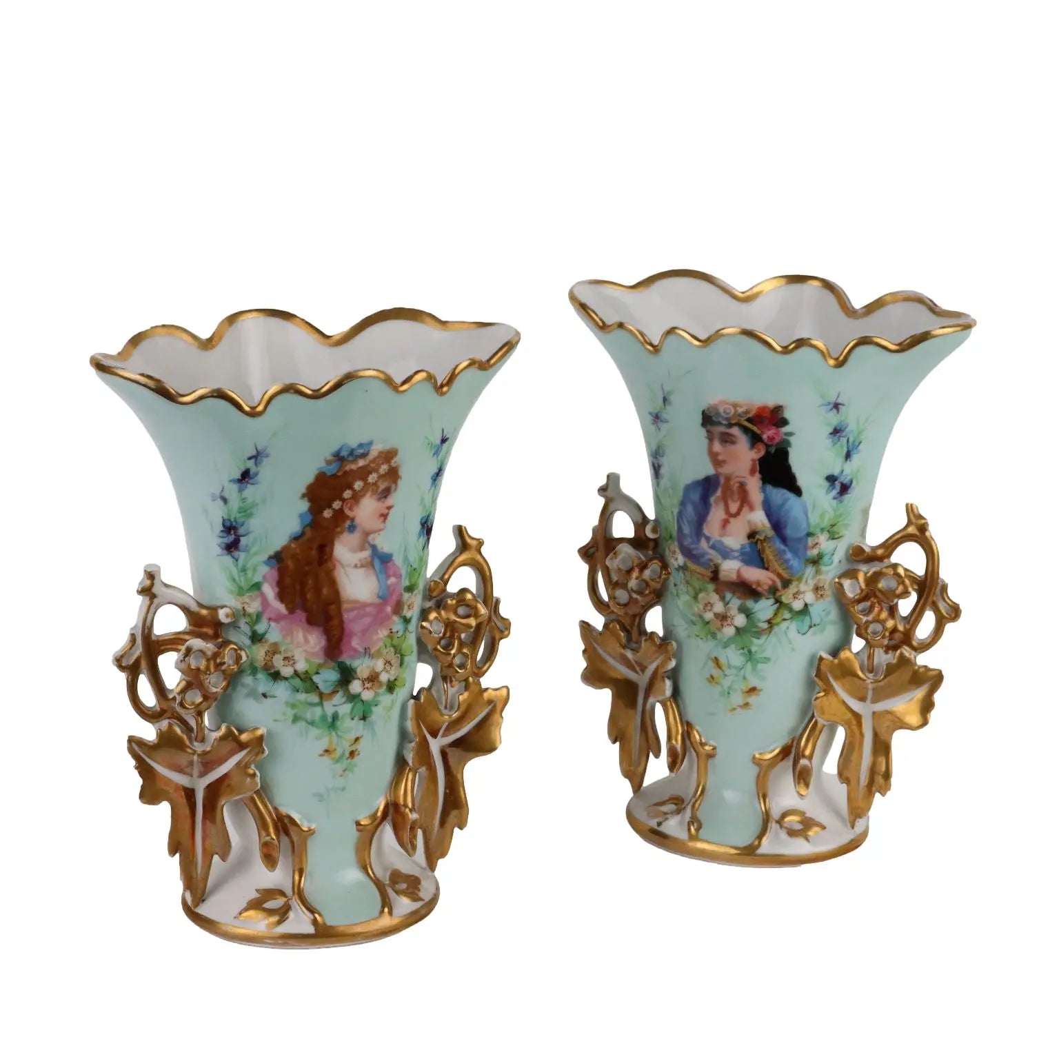 Pair of Antique Vases for Bouquet Porcelain Europe XIX-XX Century - Europe, Late XIX - Early XX Century | Antiques | Ceramics Products