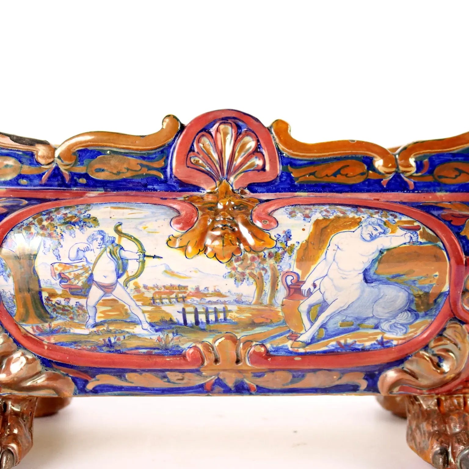 Antique Planter Majolica Man. Santarelli Gualdo Tadini Italy 1920s - Italy, 1920s | Antiques | Ceramics Products