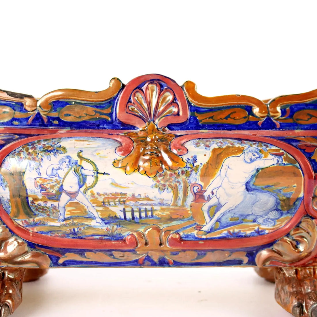 Antique Planter Majolica Man. Santarelli Gualdo Tadini Italy 1920s - Italy, 1920s | Antiques | Ceramics Products