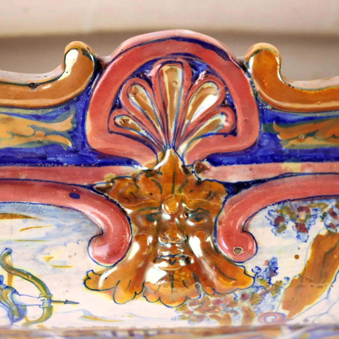 Antique Planter Majolica Man. Santarelli Gualdo Tadini Italy 1920s - Italy, 1920s | Antiques | Ceramics Products