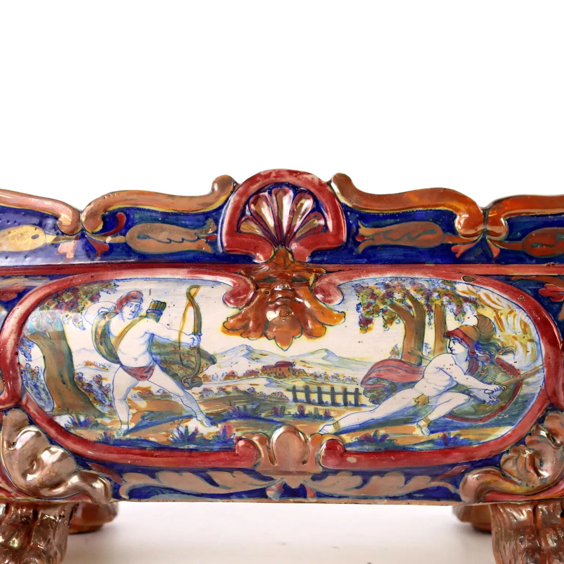 Antique Planter Majolica Man. Santarelli Gualdo Tadini Italy 1920s - Italy, 1920s | Antiques | Ceramics Products