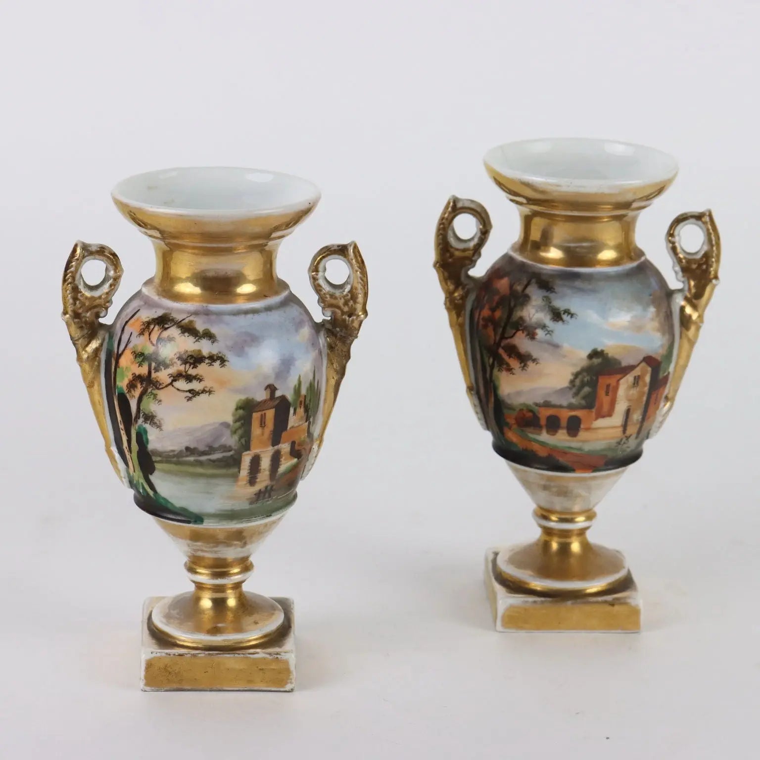 Pair of Antique Vases Porcelain Empire Style France XIX Century - France, Mid XIX Century | Antiques | Ceramics Products