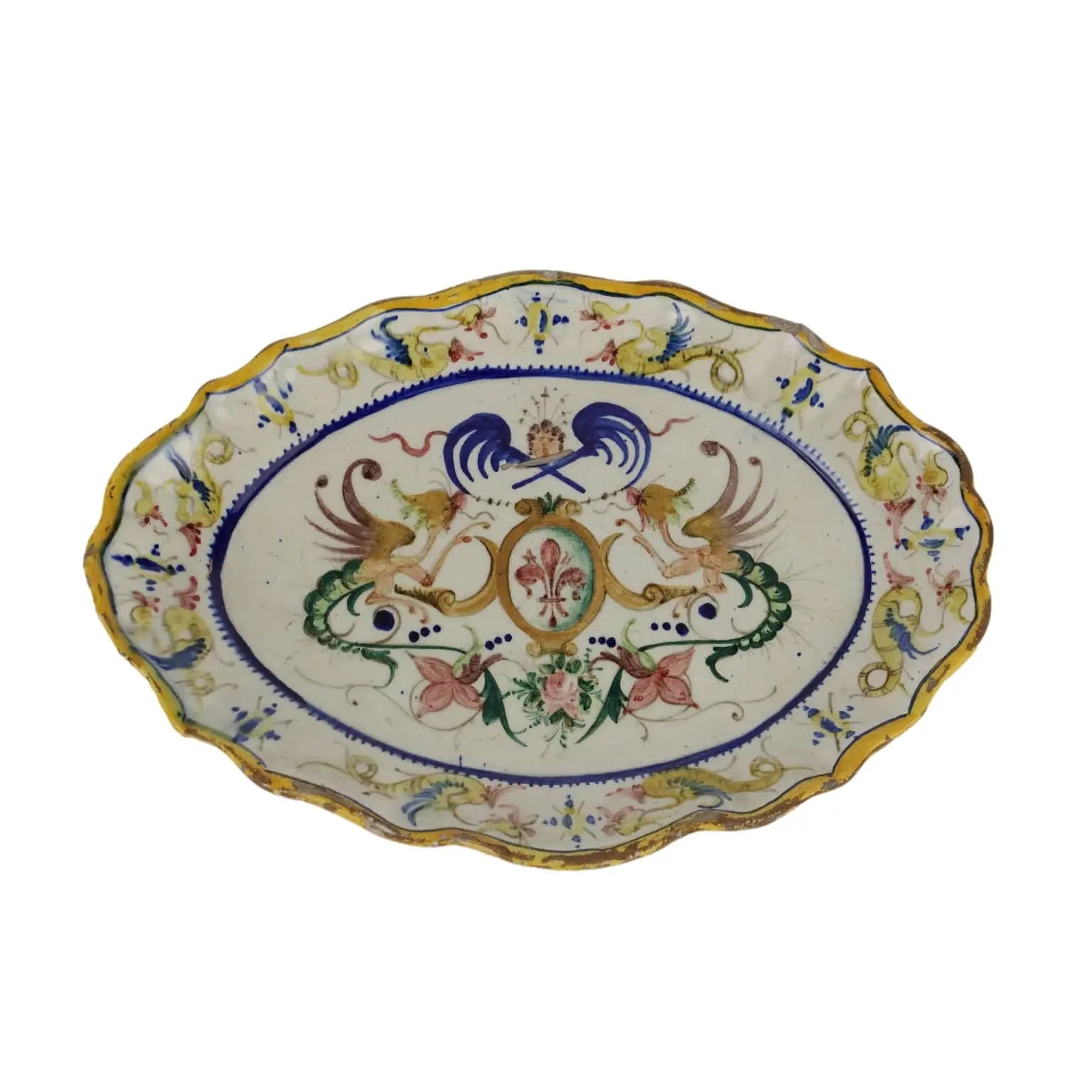 Antique Oval Tray Majolica Italy Late XIX Century - Italy, Late XIX Century | Antiques | Ceramics Products