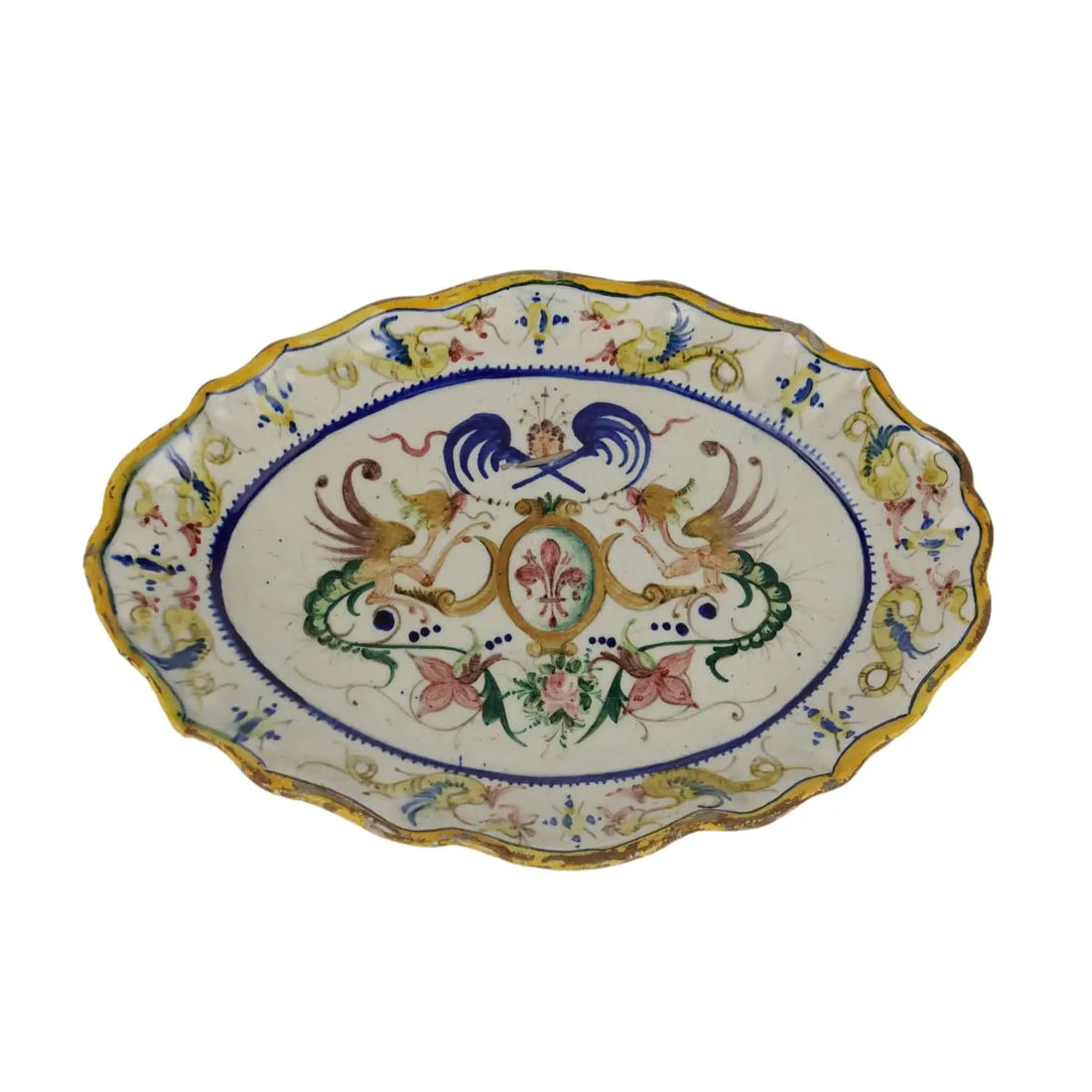 Antique Oval Tray Majolica Italy Late XIX Century - Italy, Late XIX Century | Antiques | Ceramics Products