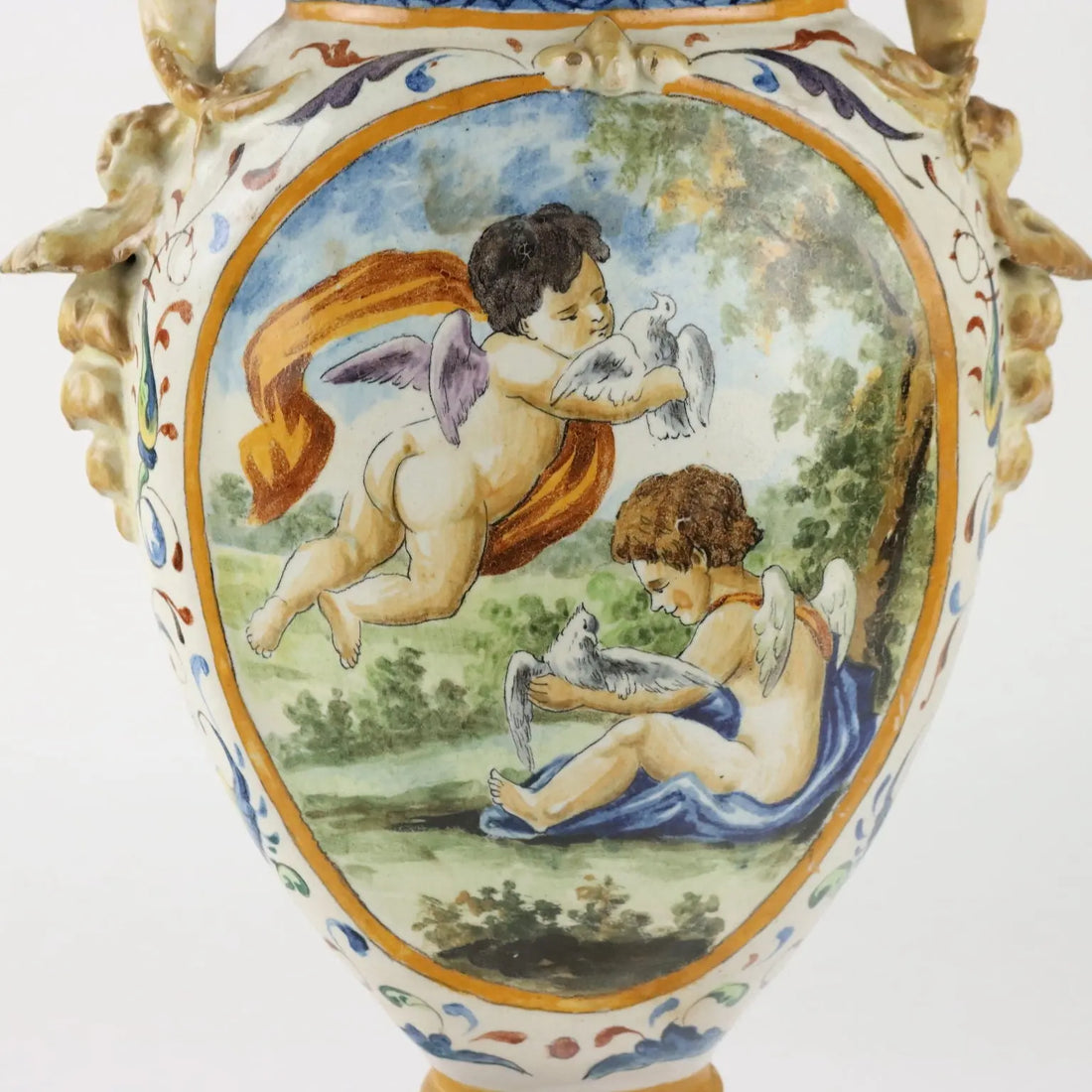 Antique Amphorae Majolica Grotesque Motifs XIX Century - Central Southern Italy Late 19th century | Antiques | Ceramics Products
