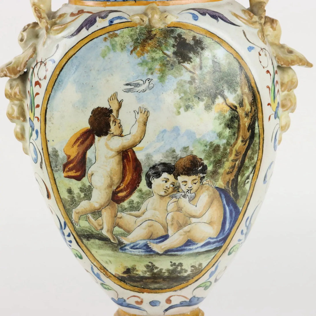 Antique Amphorae Majolica Grotesque Motifs XIX Century - Central Southern Italy Late 19th century | Antiques | Ceramics Products