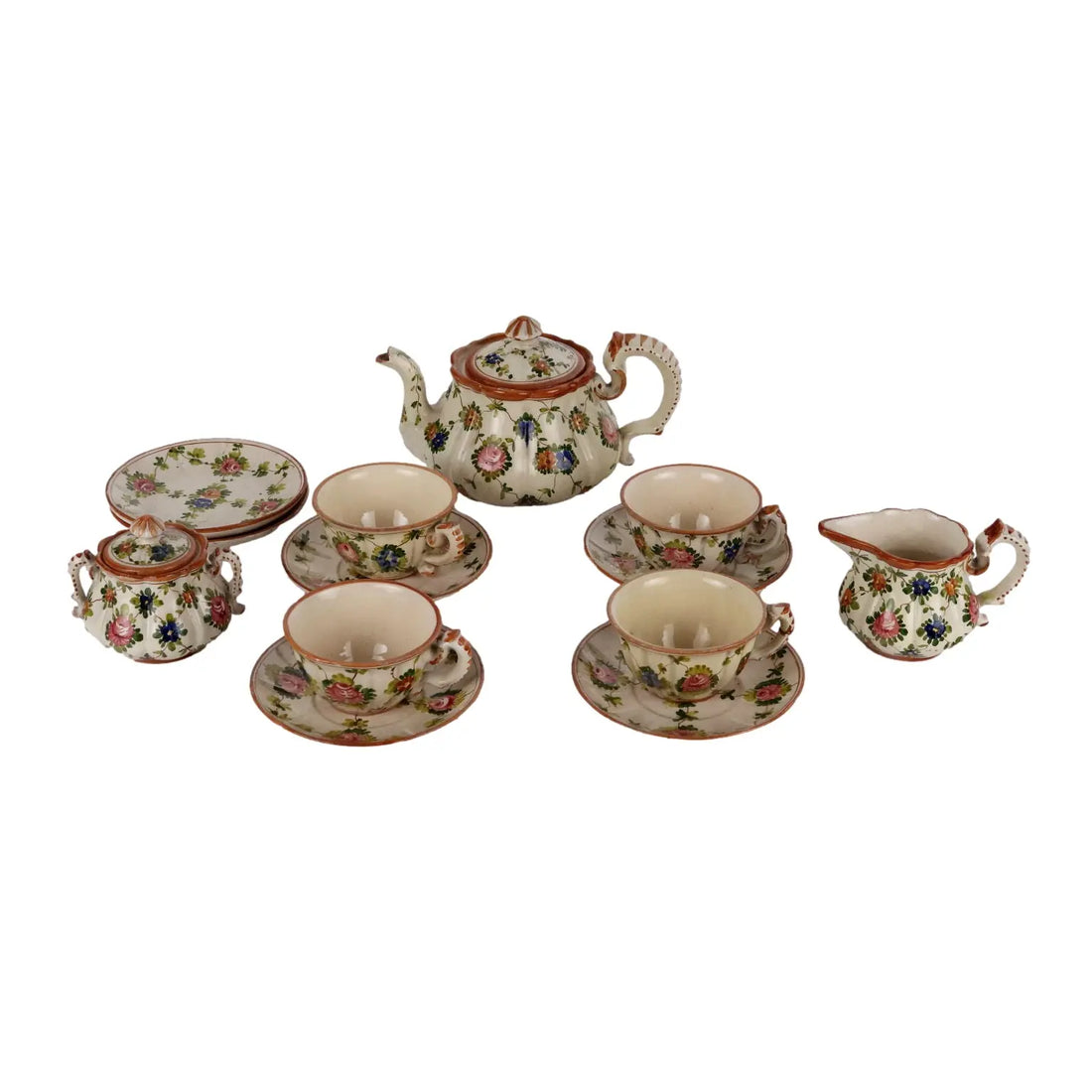 Antique Tea Set Majolica Maria Balossi Italy XX Century - Northern Italy, Early XX Century | Antiques | Ceramics Products