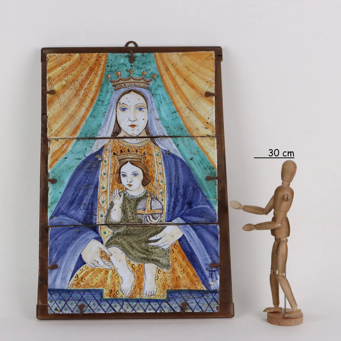 Antique Painting Majolica Wood Religious Subject Italy XX Century - Italy, Early XX Century | Antiques | Ceramics Products