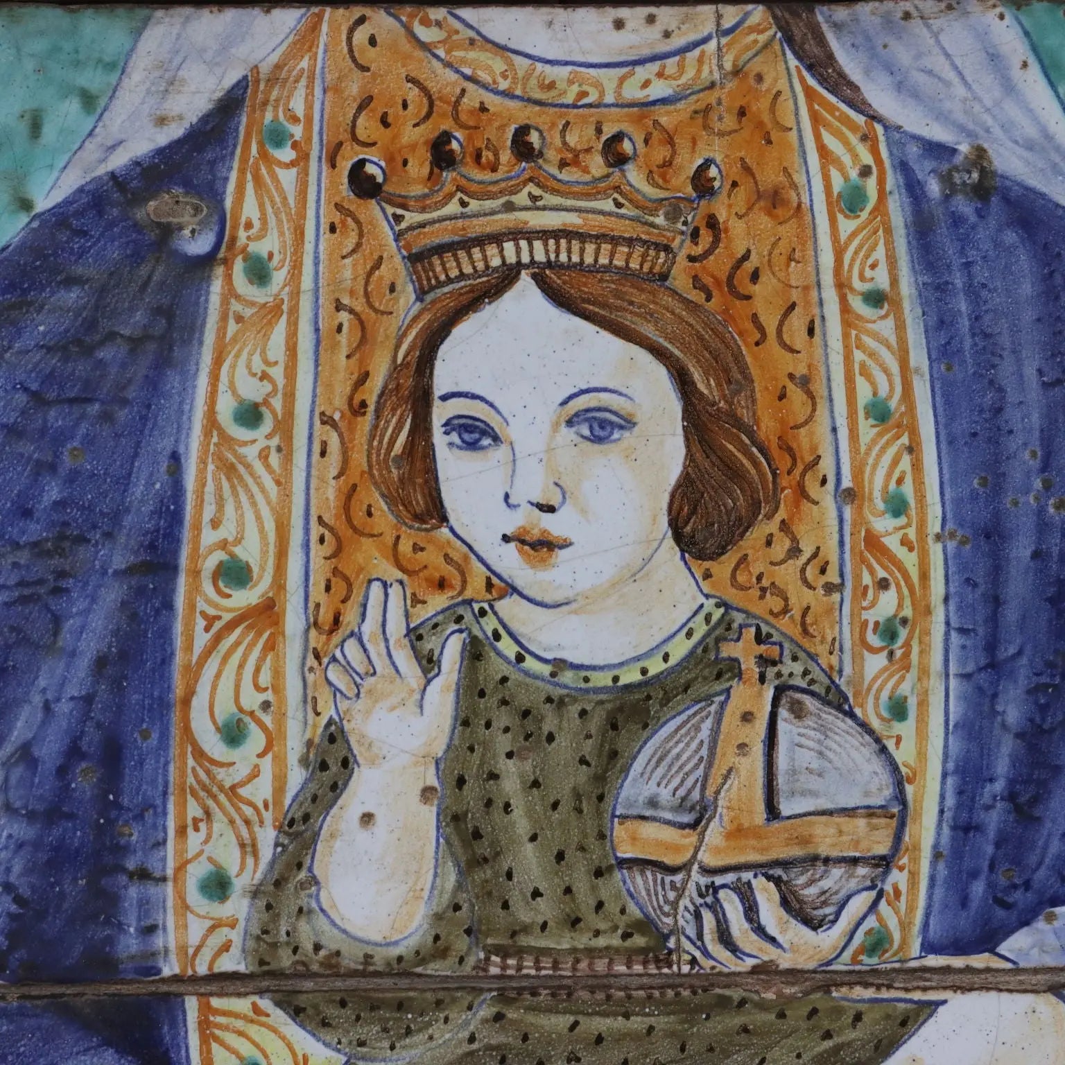 Antique Painting Majolica Wood Religious Subject Italy XX Century - Italy, Early XX Century | Antiques | Ceramics Products
