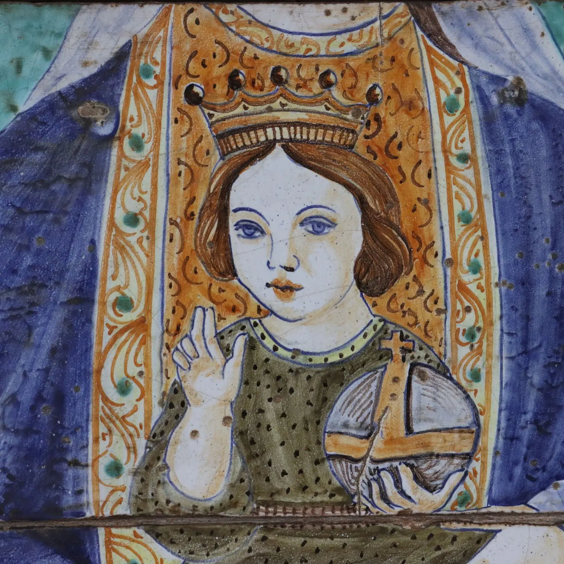 Antique Painting Majolica Wood Religious Subject Italy XX Century - Italy, Early XX Century | Antiques | Ceramics Products