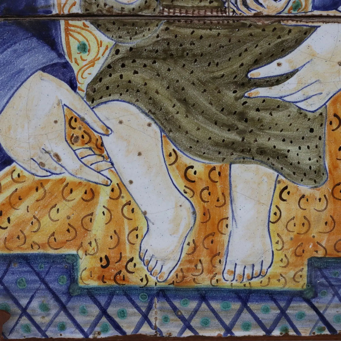 Antique Painting Majolica Wood Religious Subject Italy XX Century - Italy, Early XX Century | Antiques | Ceramics Products