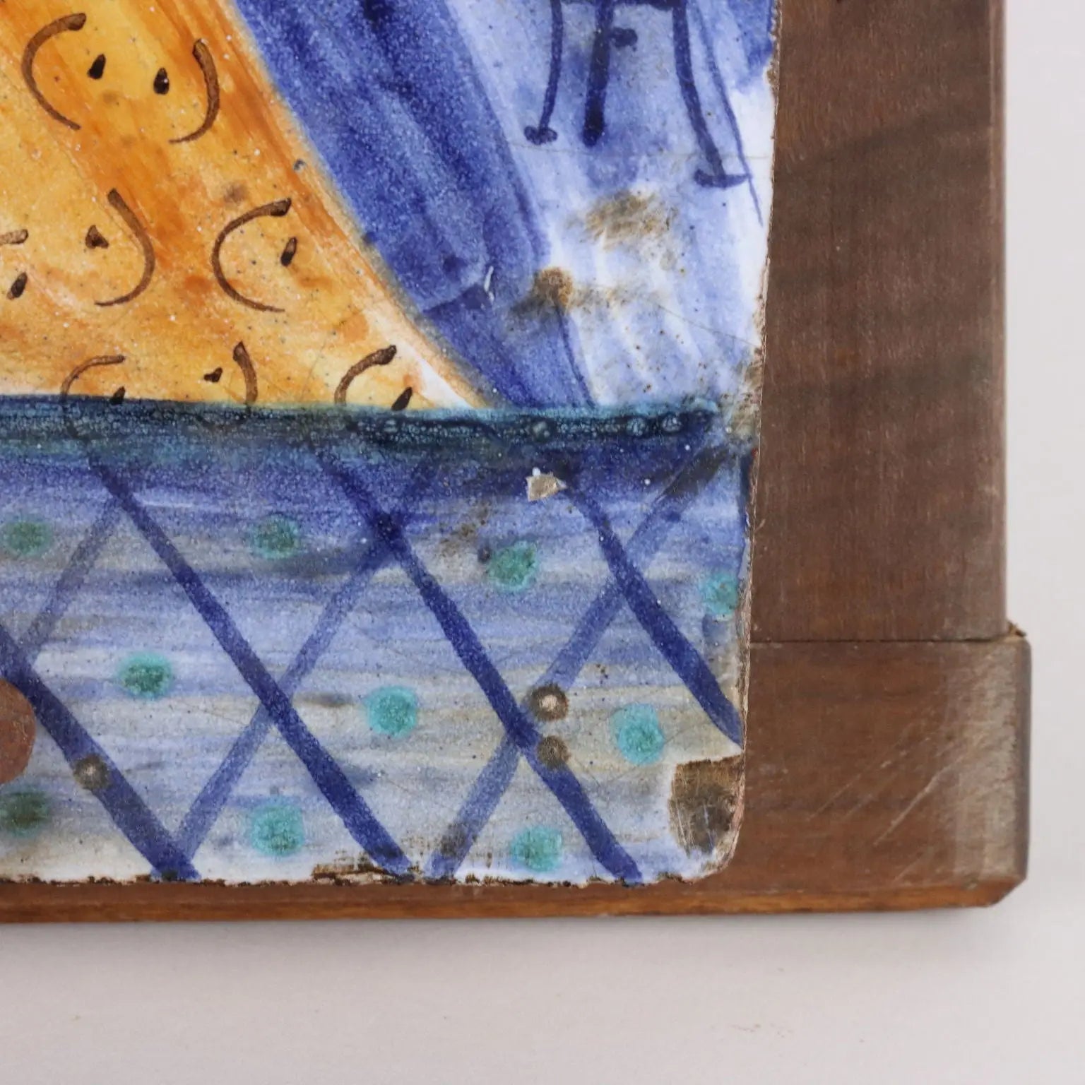 Antique Painting Majolica Wood Religious Subject Italy XX Century - Italy, Early XX Century | Antiques | Ceramics Products