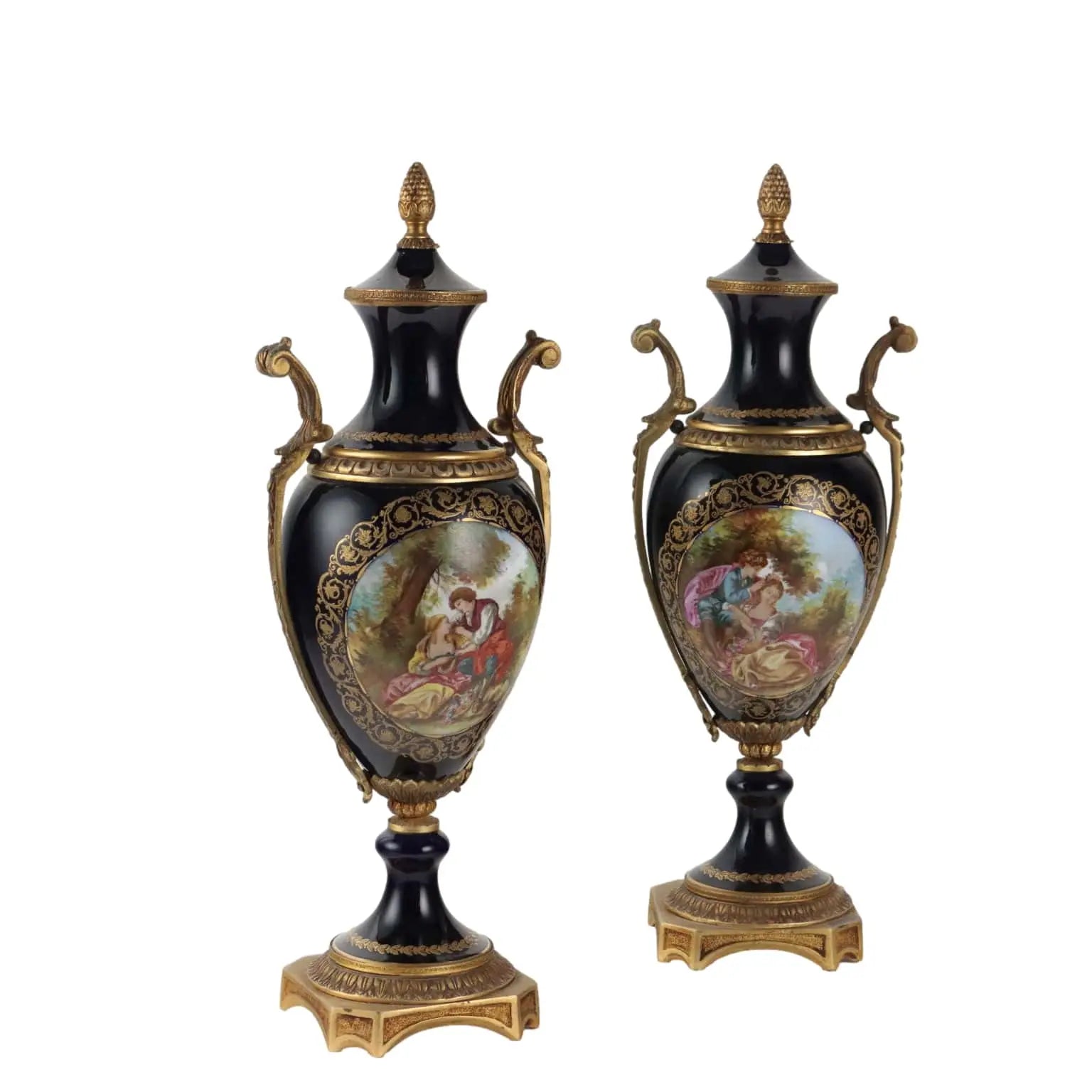Antique Vases Bronze Porcelain Handmade France XX Century - France, Mid XX Century | Antiques | Ceramics Products