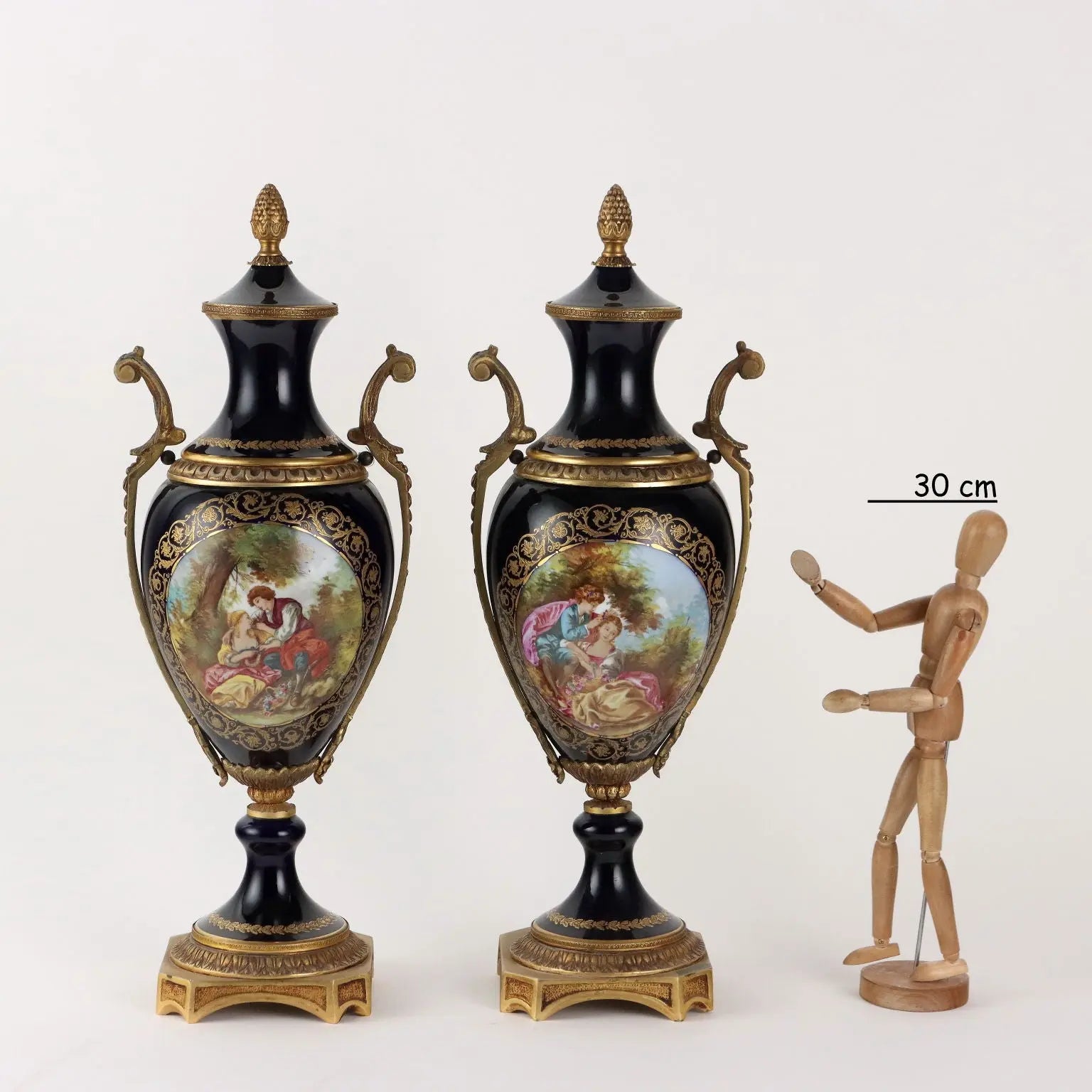 Antique Vases Bronze Porcelain Handmade France XX Century - France, Mid XX Century | Antiques | Ceramics Products