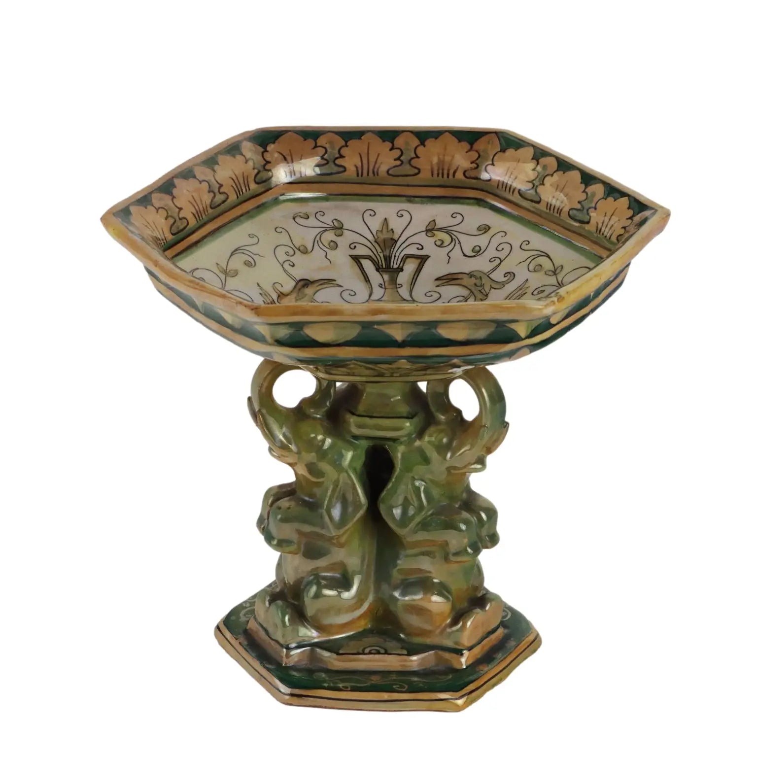 Antique Centerpiece Majolica Man. Robbia Gualdo Tadino '900 - Italy, Late XX Century | Antiques | Ceramics Products