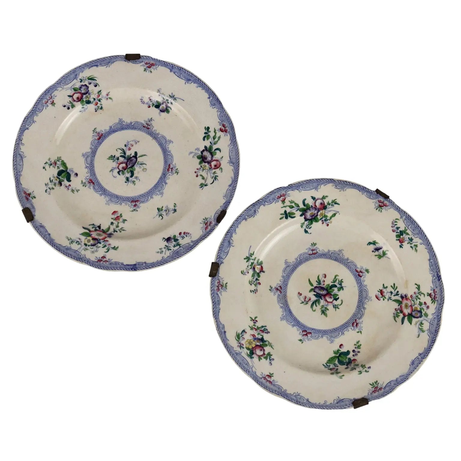 Antique Plates Earthenware Flower Decorations XIX Century - France, Late XIX Century | Antiques | Ceramics Products
