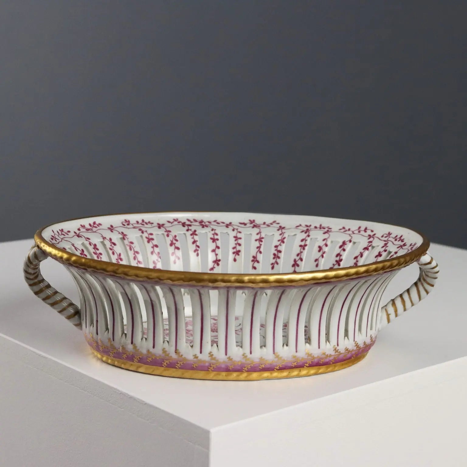 Antique Basket Coloured Limoges Porcelain France XX Century - France, Second Half XX Century | Antiques | Ceramics Products