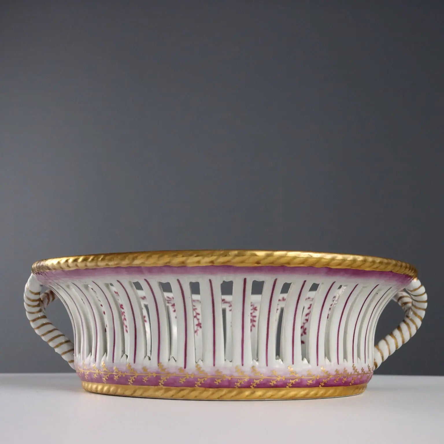 Antique Basket Coloured Limoges Porcelain France XX Century - France, Second Half XX Century | Antiques | Ceramics Products