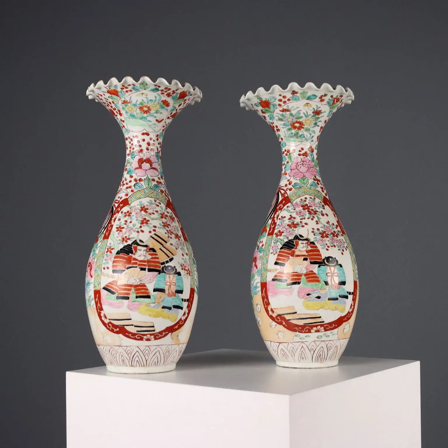 Japanese Trumpet Vases Taisho Era 1910-1920