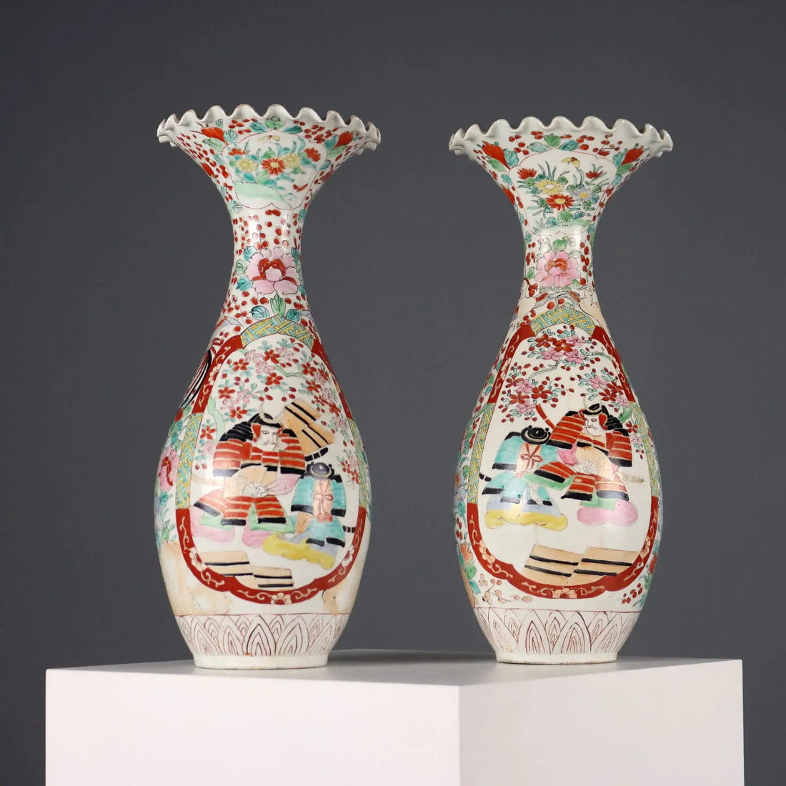 Japanese Trumpet Vases Taisho Era 1910-1920
