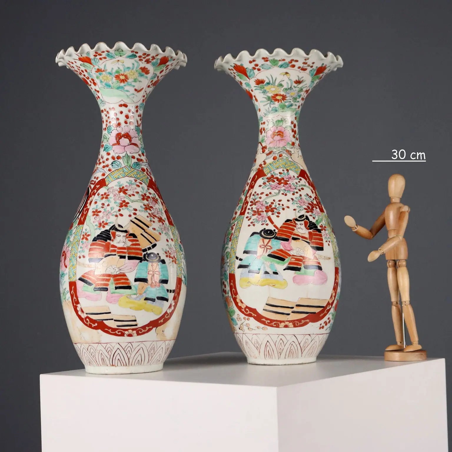 Japanese Trumpet Vases Taisho Era 1910-1920