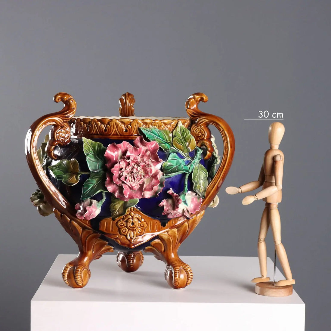 Antique Cache Pot Barbotine Ceramic Decorations Europe XX Century - Europe, Early XX Century | Antiques | Ceramics Products