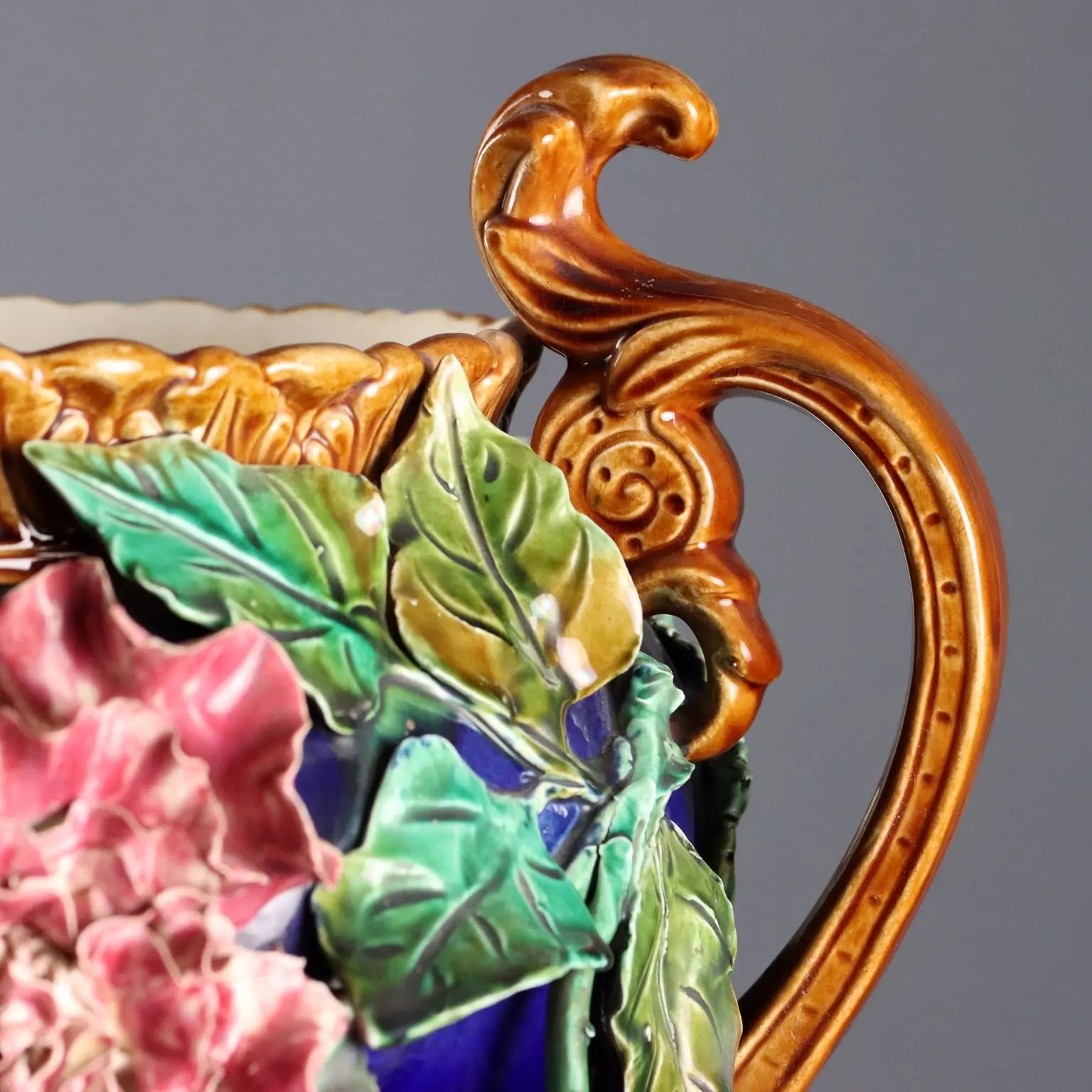 Antique Cache Pot Barbotine Ceramic Decorations Europe XX Century - Europe, Early XX Century | Antiques | Ceramics Products