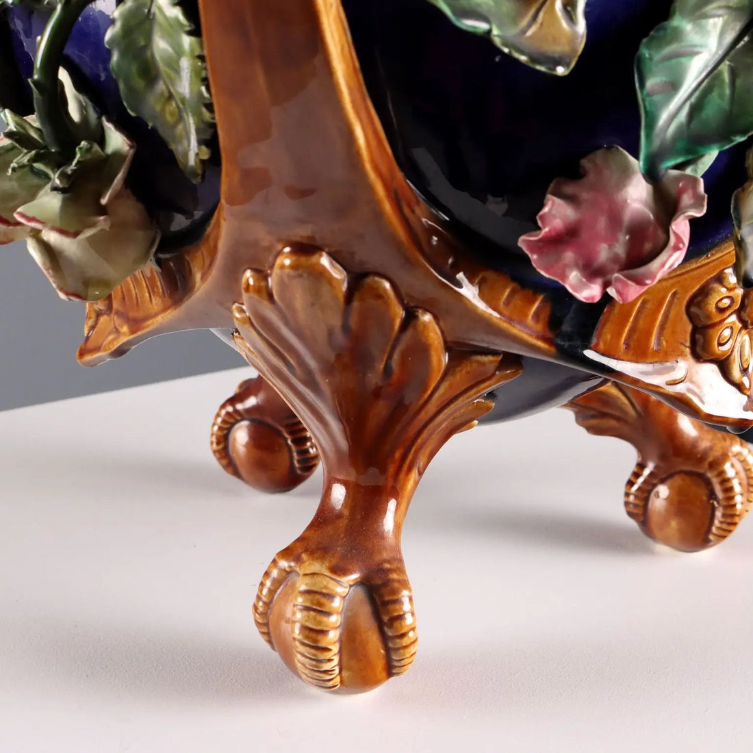 Antique Cache Pot Barbotine Ceramic Decorations Europe XX Century - Europe, Early XX Century | Antiques | Ceramics Products
