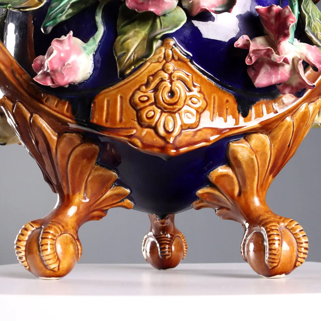 Antique Cache Pot Barbotine Ceramic Decorations Europe XX Century - Europe, Early XX Century | Antiques | Ceramics Products