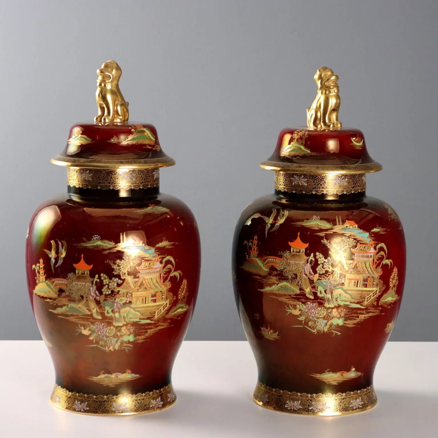 Antique Potiche Vases Ceramic Carlton Ware Decorations XX Century - England, Early XX Century | Antiques | Ceramics Products