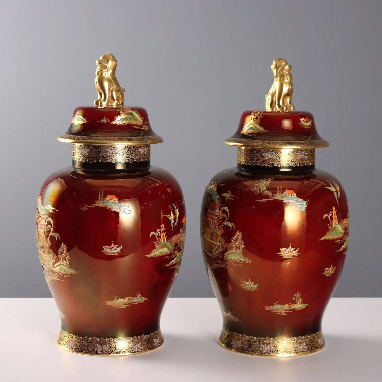 Antique Potiche Vases Ceramic Carlton Ware Decorations XX Century - England, Early XX Century | Antiques | Ceramics Products