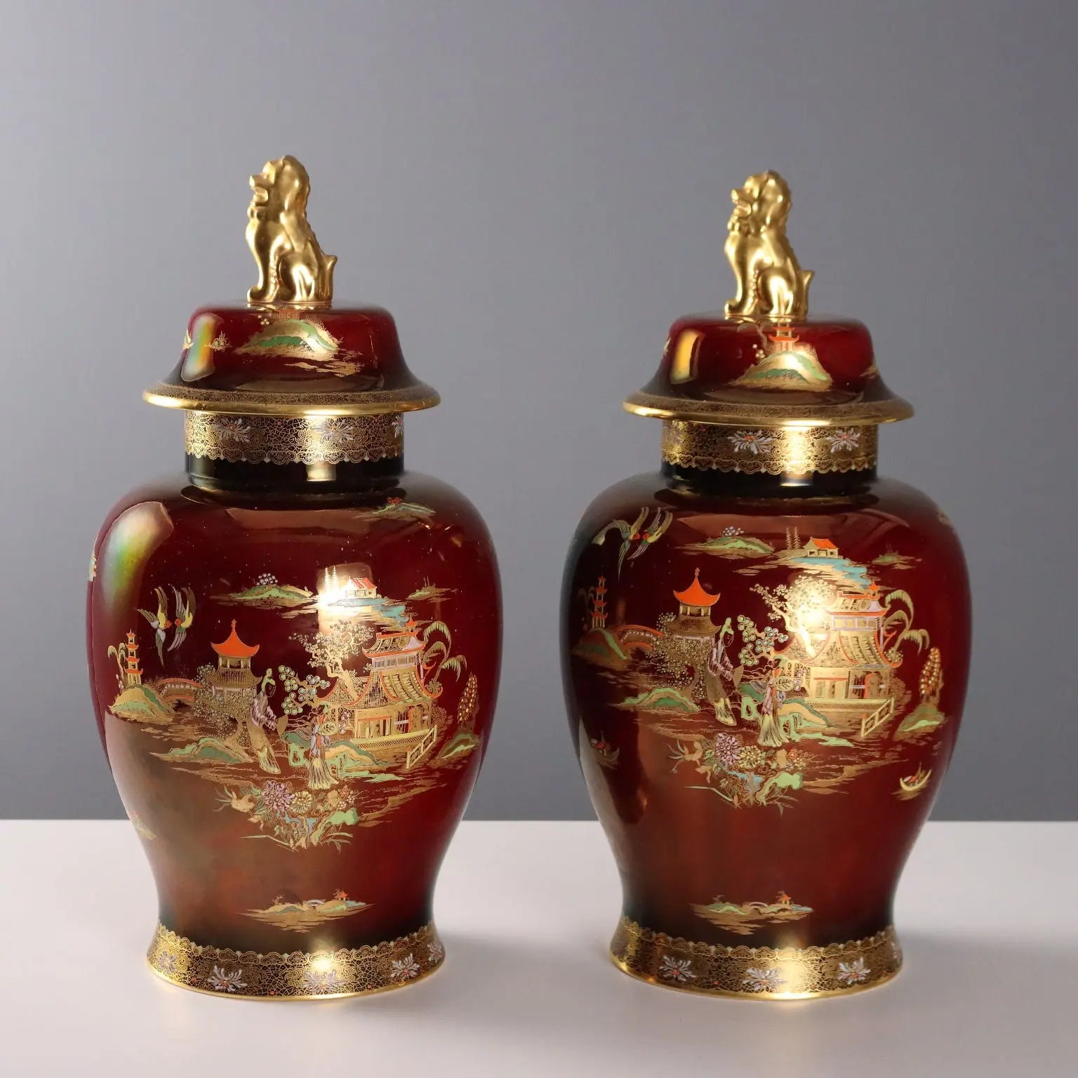 Antique Potiche Vases Ceramic Carlton Ware Decorations XX Century - England, Early XX Century | Antiques | Ceramics Products