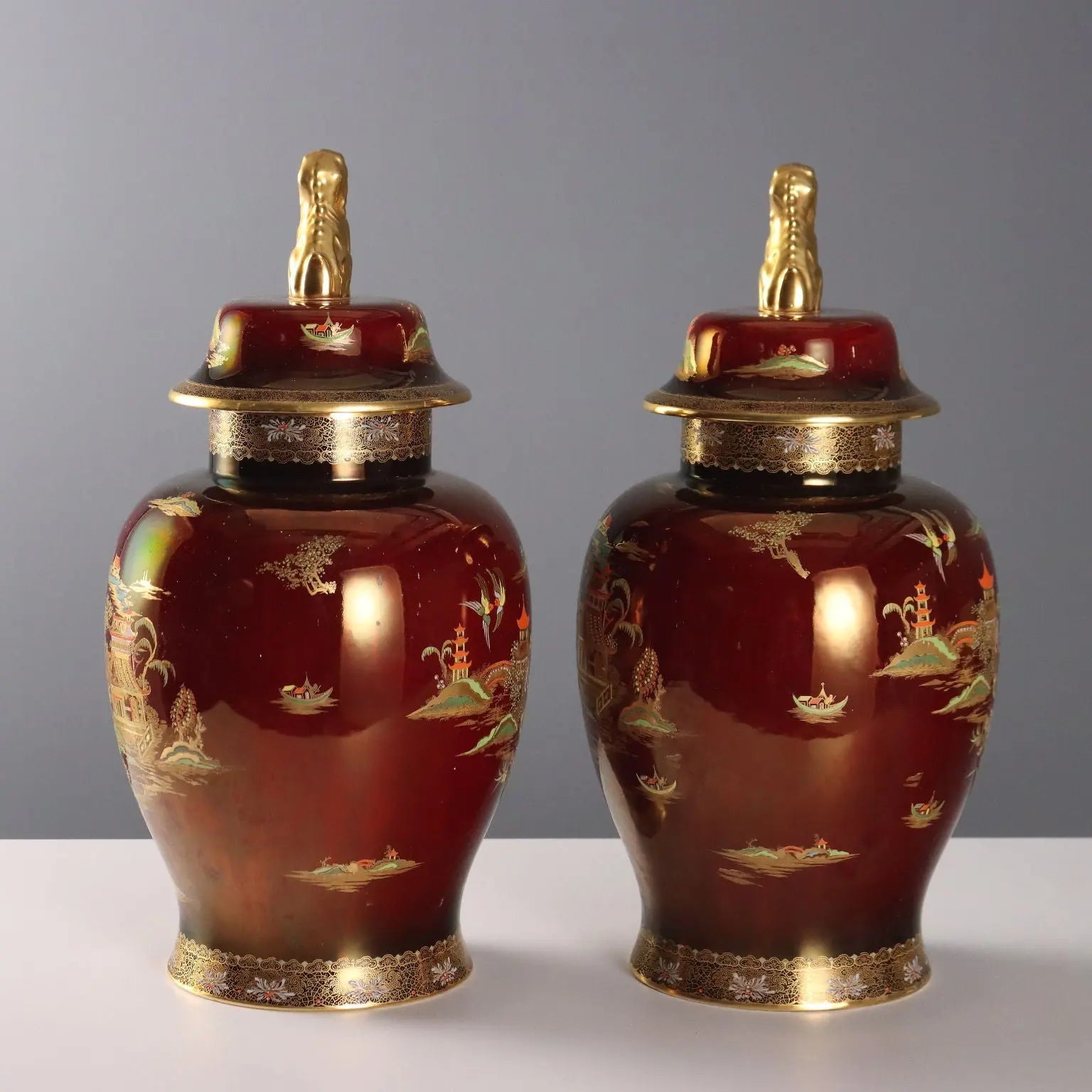 Antique Potiche Vases Ceramic Carlton Ware Decorations XX Century - England, Early XX Century | Antiques | Ceramics Products