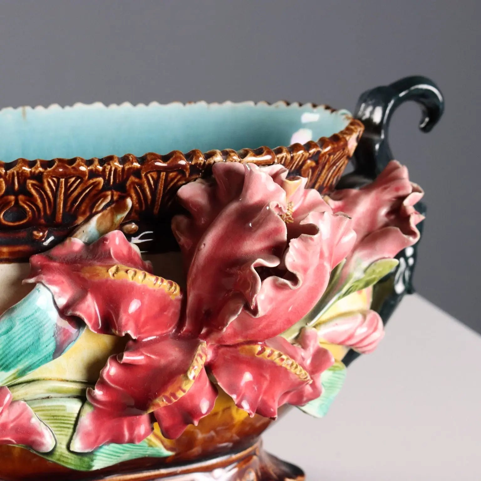 Antique Planter Barbotine Ceramic Decorations Europe XX Century - Europe, Early XX Century | Antiques | Ceramics Products