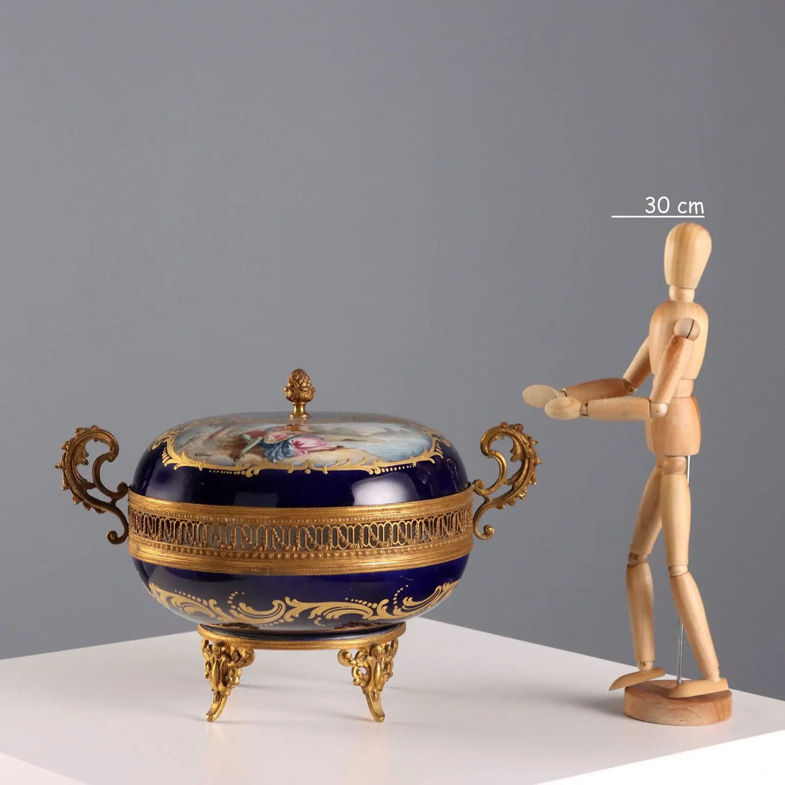 Antique Box Bronze Cobalt Blue Porcelain France XX Century - France, Early XX Century | Antiques | Ceramics Products