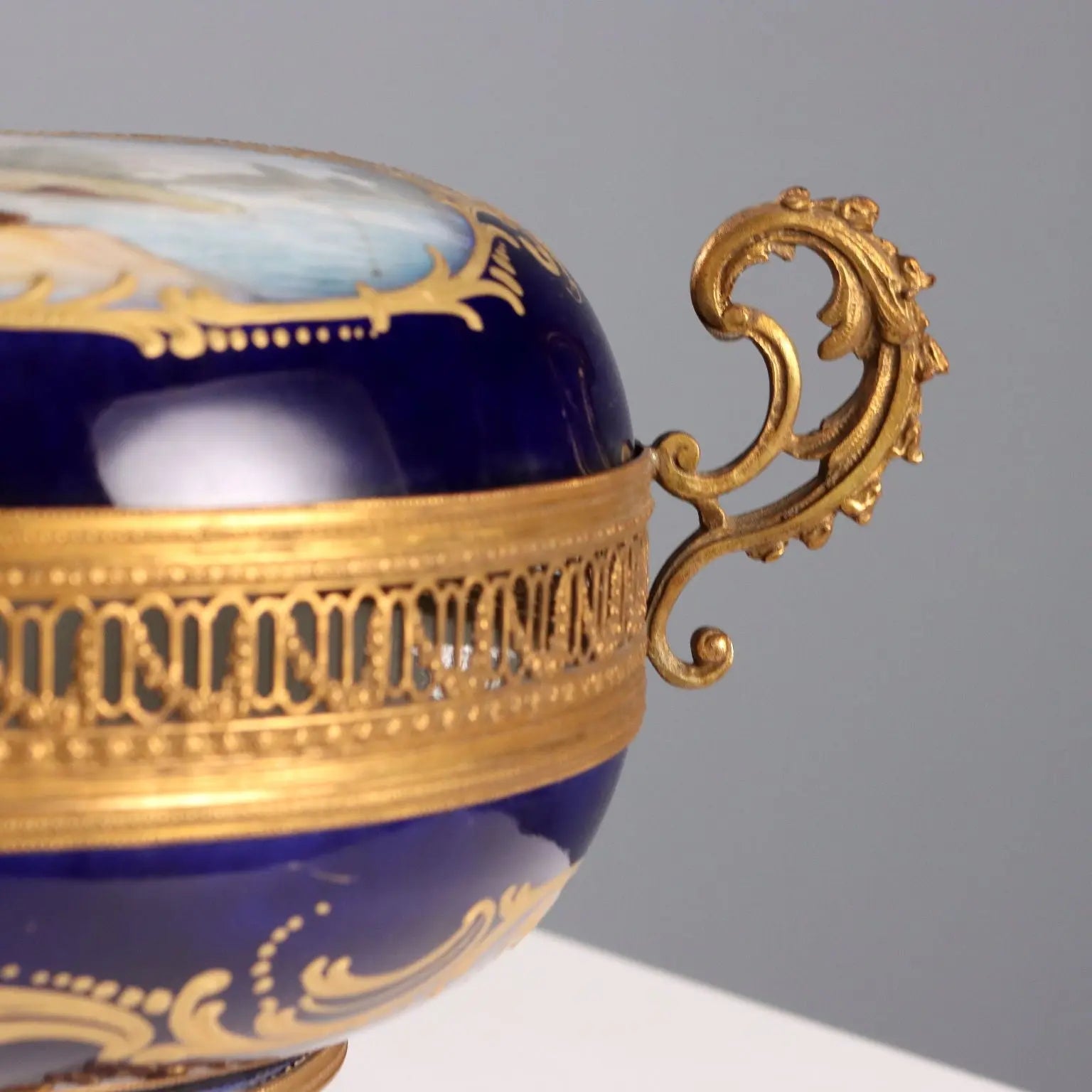 Antique Box Bronze Cobalt Blue Porcelain France XX Century - France, Early XX Century | Antiques | Ceramics Products