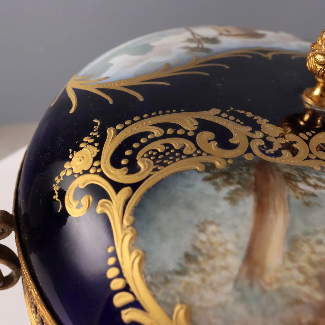 Antique Box Bronze Cobalt Blue Porcelain France XX Century - France, Early XX Century | Antiques | Ceramics Products