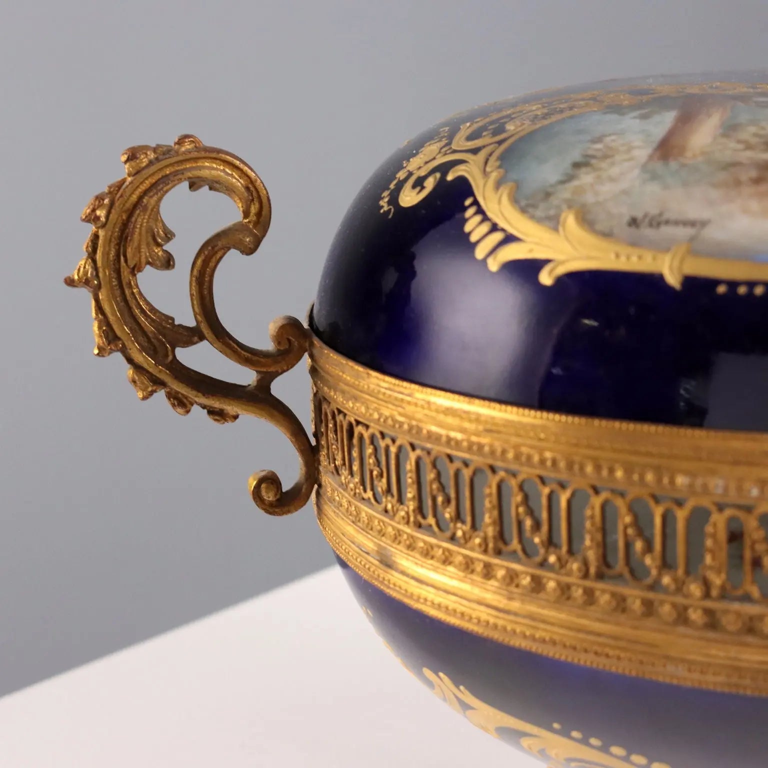 Antique Box Bronze Cobalt Blue Porcelain France XX Century - France, Early XX Century | Antiques | Ceramics Products