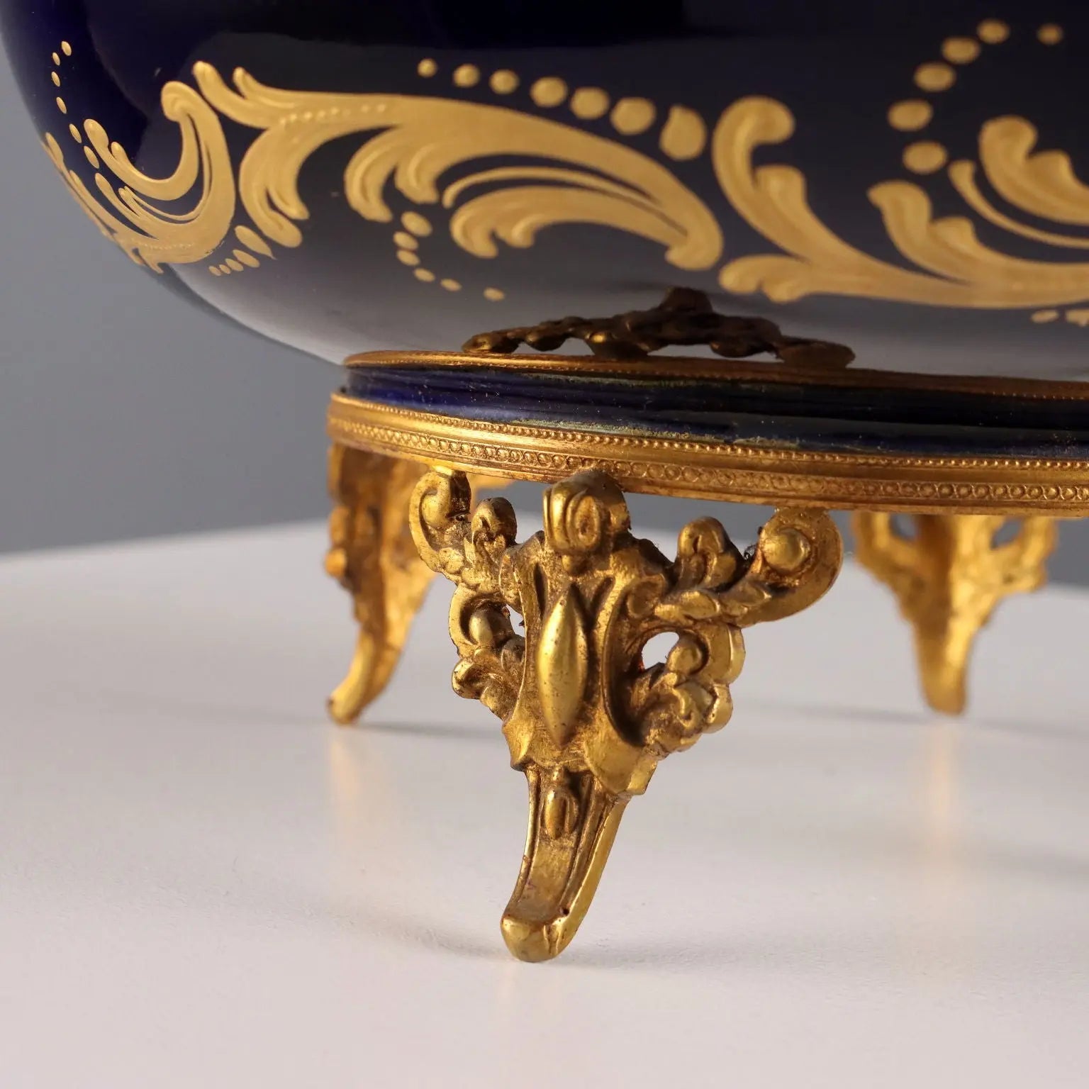 Antique Box Bronze Cobalt Blue Porcelain France XX Century - France, Early XX Century | Antiques | Ceramics Products