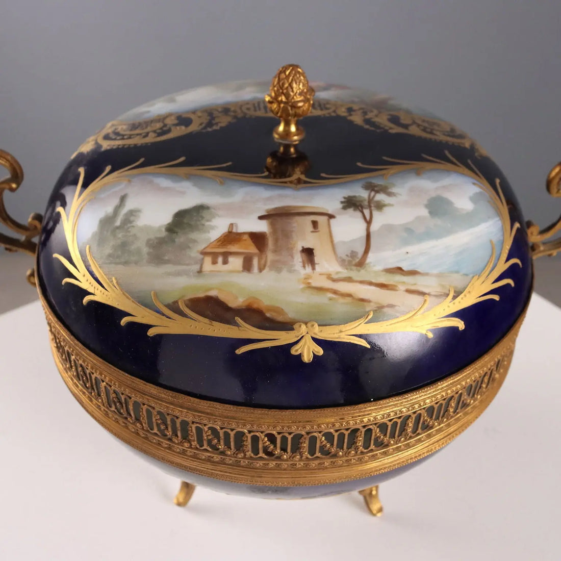 Antique Box Bronze Cobalt Blue Porcelain France XX Century - France, Early XX Century | Antiques | Ceramics Products