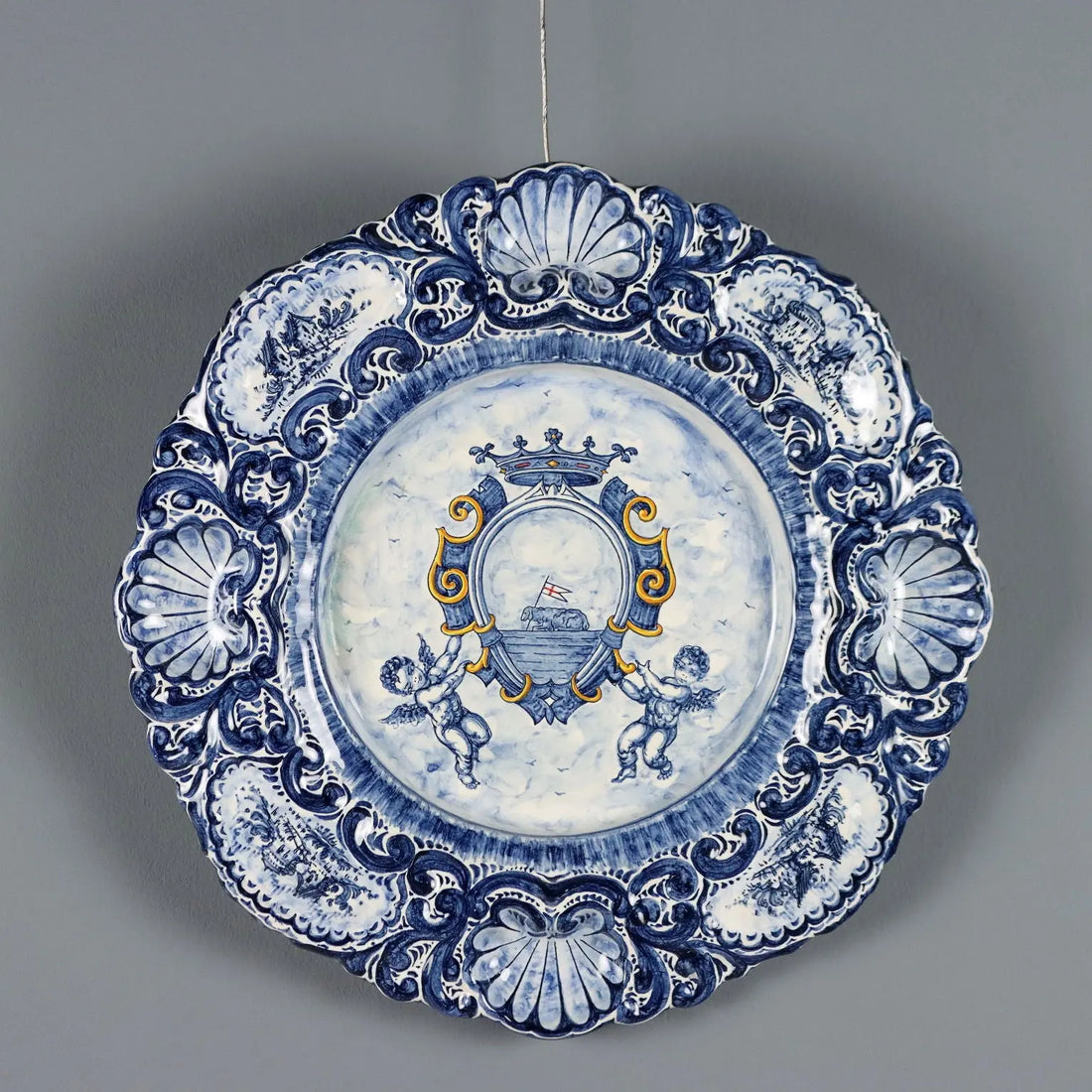 Antique Large Plate Alba Docilia Majolica Albisola Italy 1930s - Italy, 1930s | Antiques | Ceramics Products