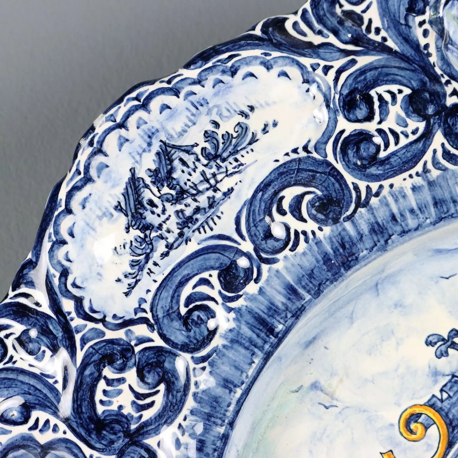 Antique Large Plate Alba Docilia Majolica Albisola Italy 1930s - Italy, 1930s | Antiques | Ceramics Products