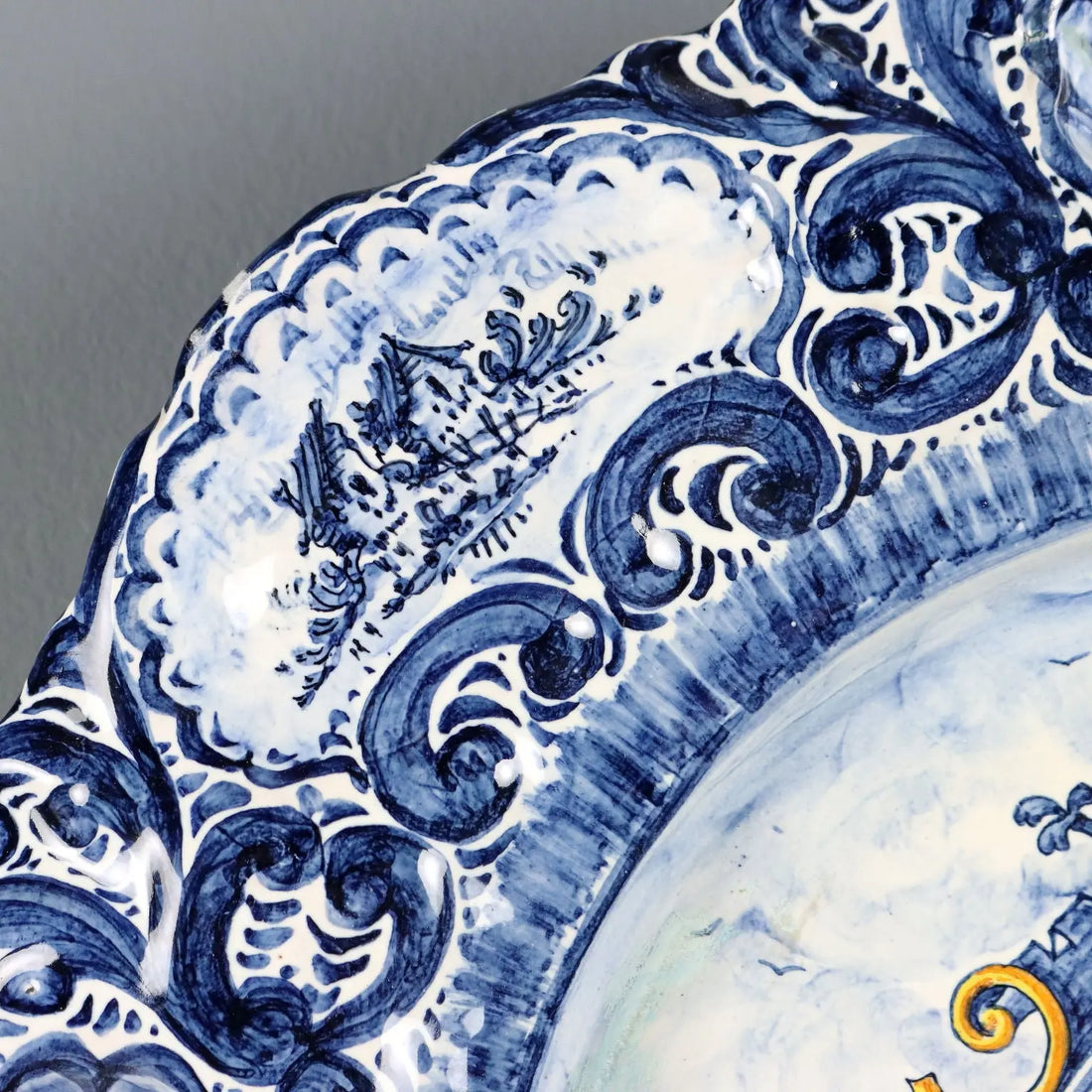 Antique Large Plate Alba Docilia Majolica Albisola Italy 1930s - Italy, 1930s | Antiques | Ceramics Products